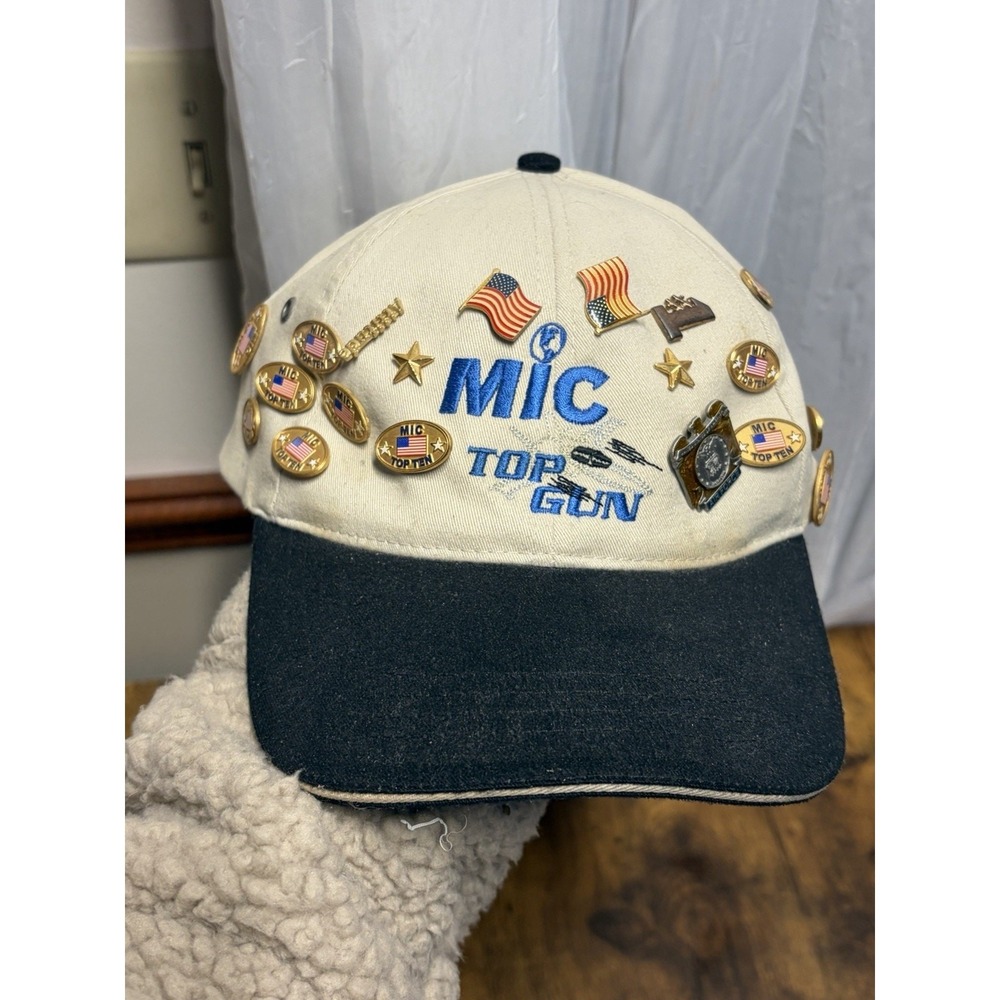 Top Gun MIC Air‎ Force Baseball Cap Embroidered Pins USA Flags Stars